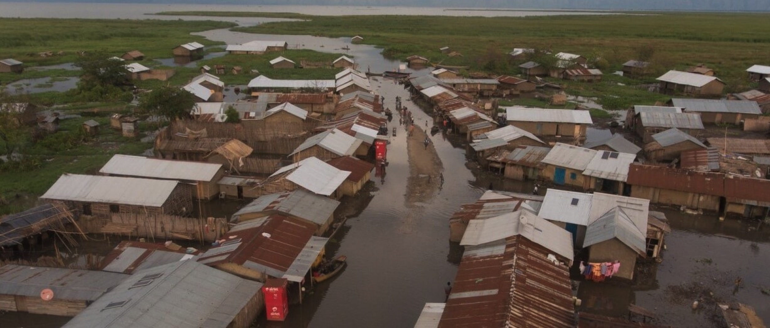 A flooded village in Uganda