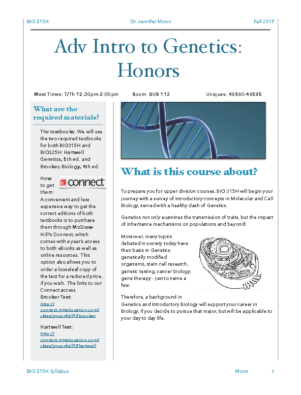 A page from an educational textbook titled “Adv Intro to Genetics: Honors,” with page number 10. It appears to be an introductory page for a chapter, featuring the title, a brief description of the content, and engaging design elements.